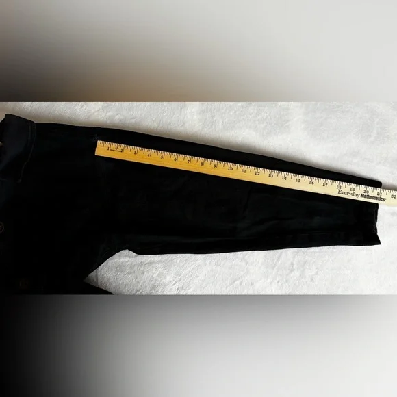 Chico's Cargo Jacket Vintage Black Denim Pockets Unisex Size 1(M) - Picture 5 of 8